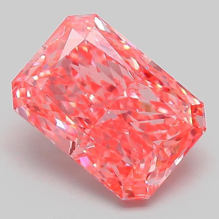 3.19 Ct. Fancy Vivid Pink Radiant Lab Grown Diamond