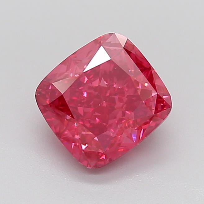 3.12 Ct. Fancy Vivid  Pink Cushion Lab Grown Diamond