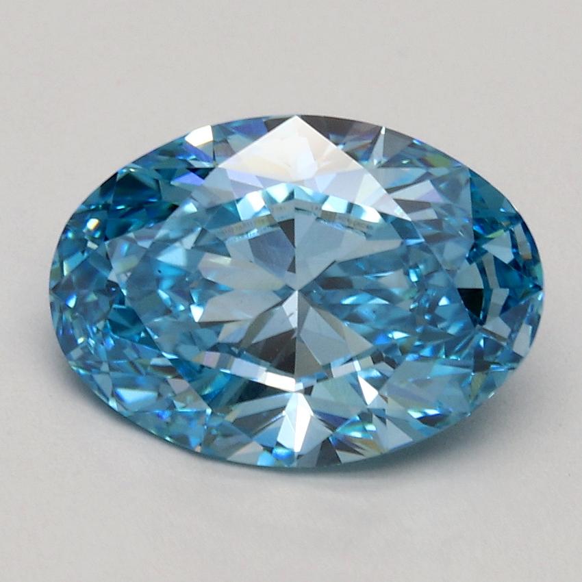 2.00 Ct. Fancy Vivid Blue Oval Lab Grown Diamond
