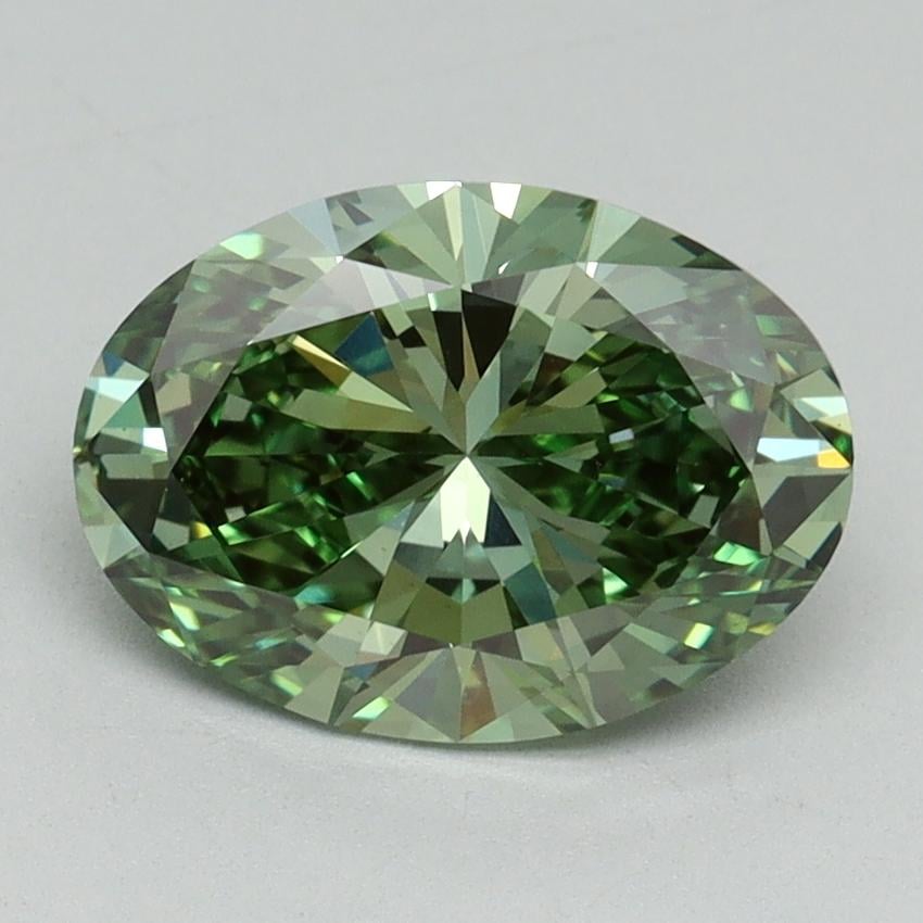 2.01 Ct. Fancy Vivid Green Oval Lab Grown Diamond