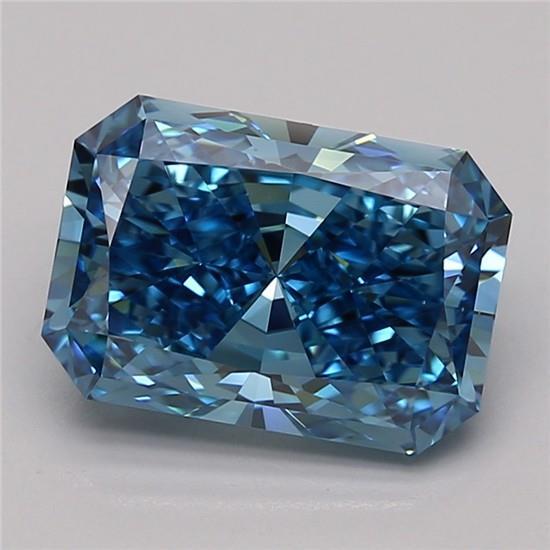 3.06 Ct. Fancy Vivid Blue Radiant Lab Grown Diamond
