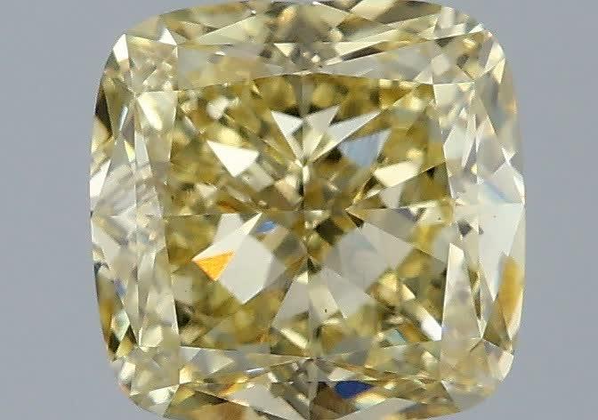 2.08 Ct. Fancy Yellow Cushion Lab Grown Diamond