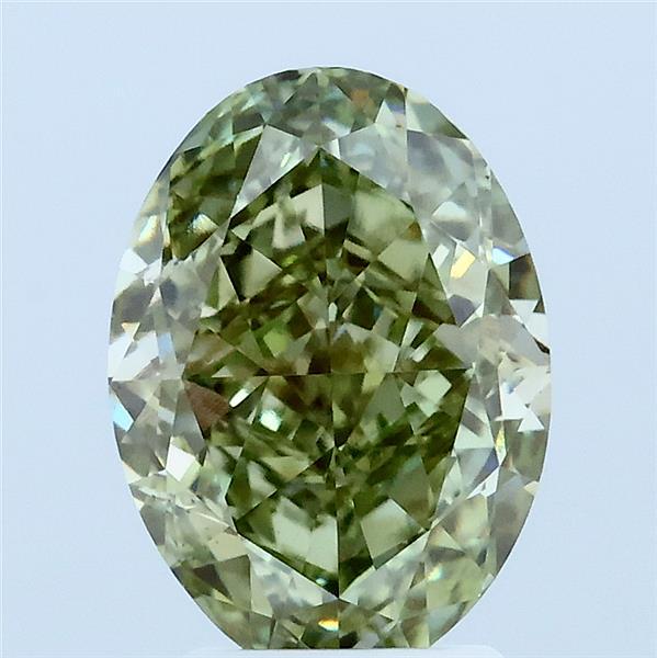3.19 Ct. Fancy Intense Green Oval Lab Grown Diamond