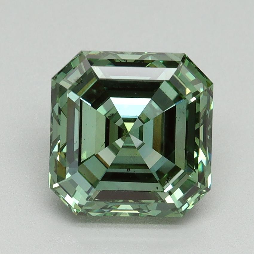 2.79 Ct. Fancy Vivid Green Asscher Lab Grown Diamond