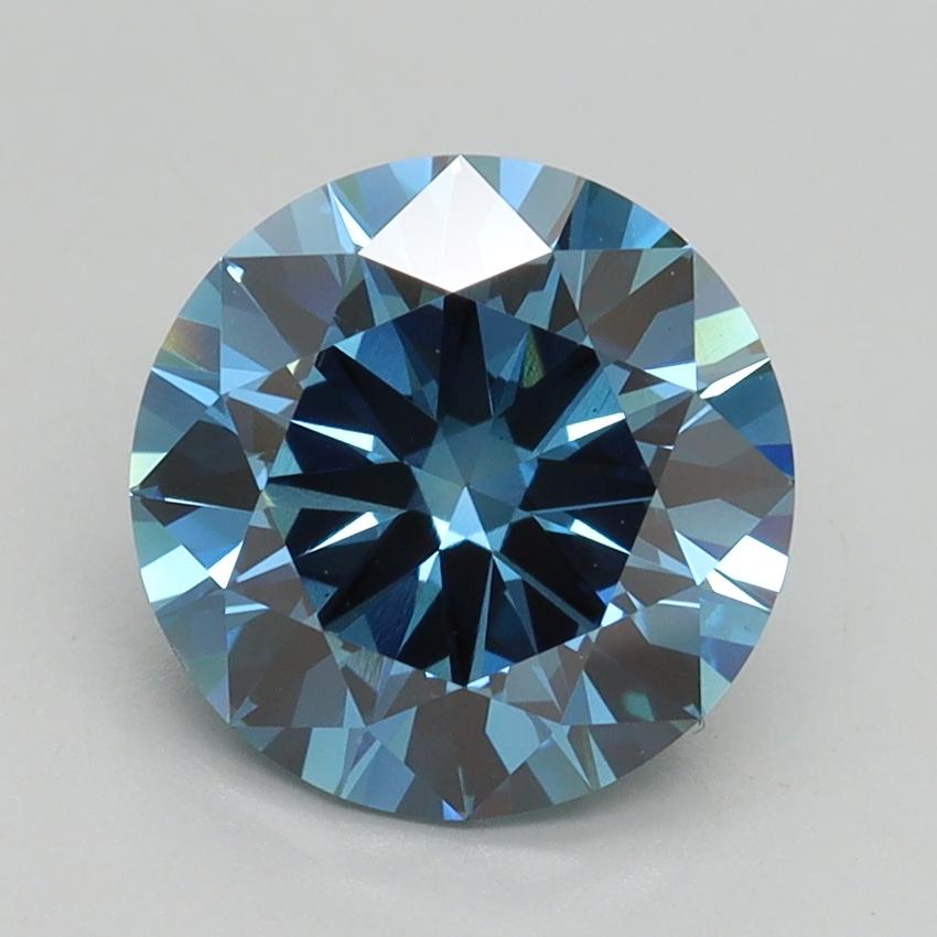 2.54 Ct. Fancy Vivid Blue Round Lab Grown Diamond