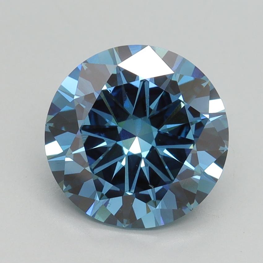 2.53 Ct. Fancy Vivid Blue Round Lab Grown Diamond