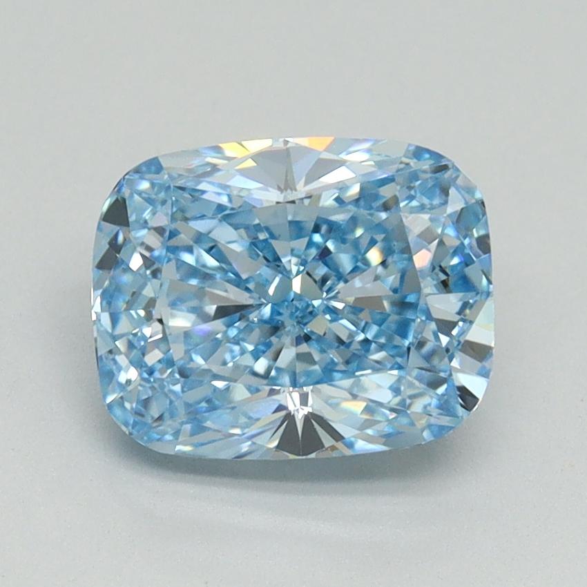 2.03 Ct. Fancy Vivid Blue Cushion Lab Grown Diamond