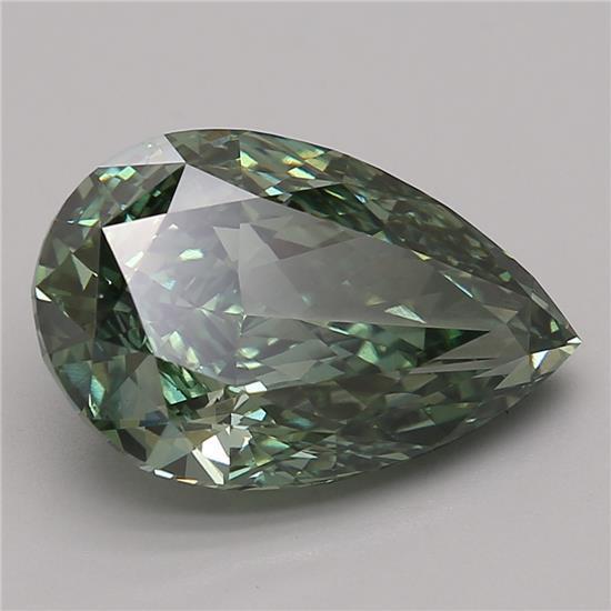 5.72 Ct. Fancy Vivid Green Pear Lab Grown Diamond