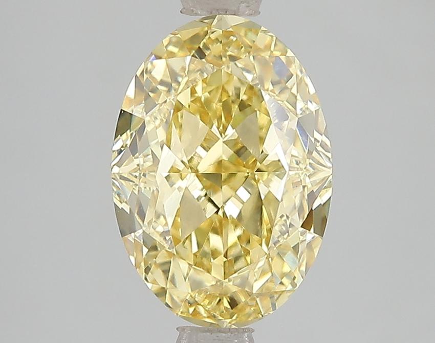 3.03 Ct. Fancy Vivid Yellow Oval Lab Grown Diamond