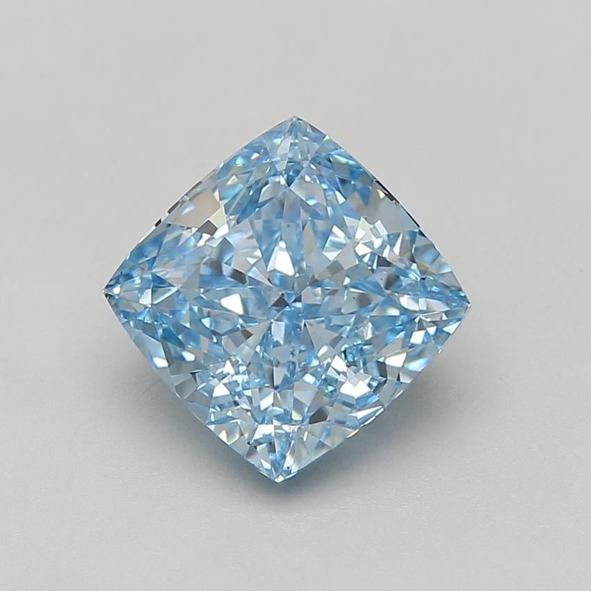 4.10 Ct. Fancy Vivid Blue Cushion Lab Grown Diamond