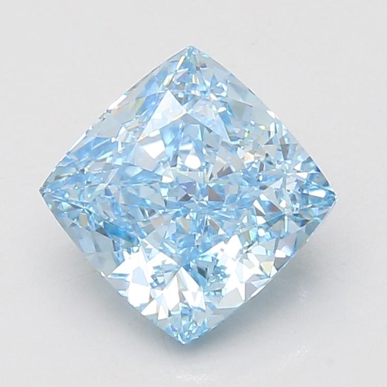3.12 Ct. Fancy Vivid Blue Cushion Lab Grown Diamond