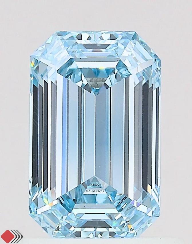 1.01 Ct. Fancy Intense  Blue Emerald Lab Grown Diamond
