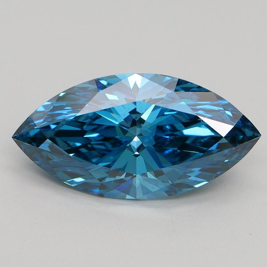 3.11 Ct. Fancy Vivid Blue Marquise Lab Grown Diamond