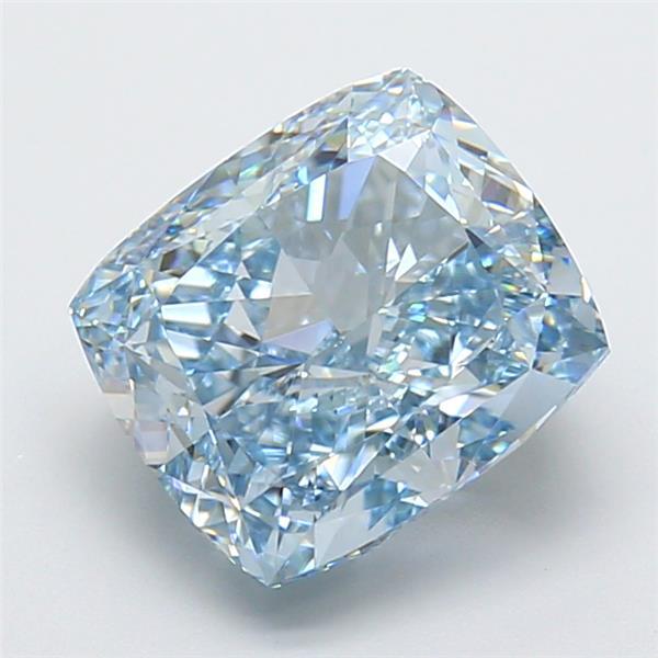 4.53 Ct. Fancy Vivid Blue Cushion Lab Grown Diamond