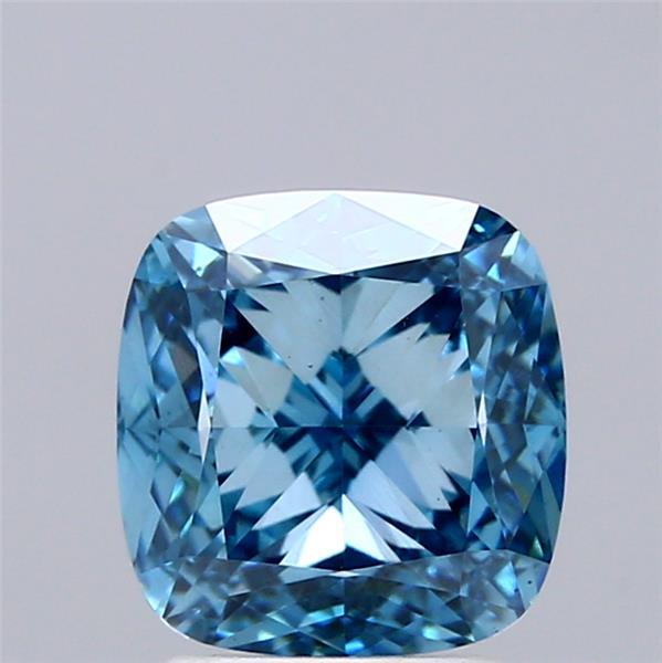 3.00 Ct. Fancy Vivid Blue Cushion Lab Grown Diamond