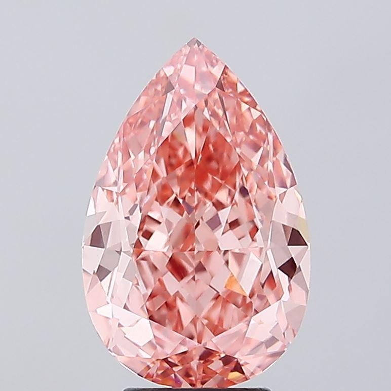 5.19 Ct. Fancy Vivid  Pink Pear Lab Grown Diamond