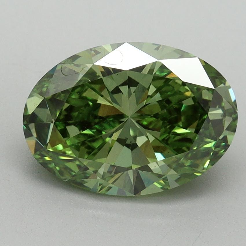 2.06 Ct. Fancy Vivid Green Oval Lab Grown Diamond