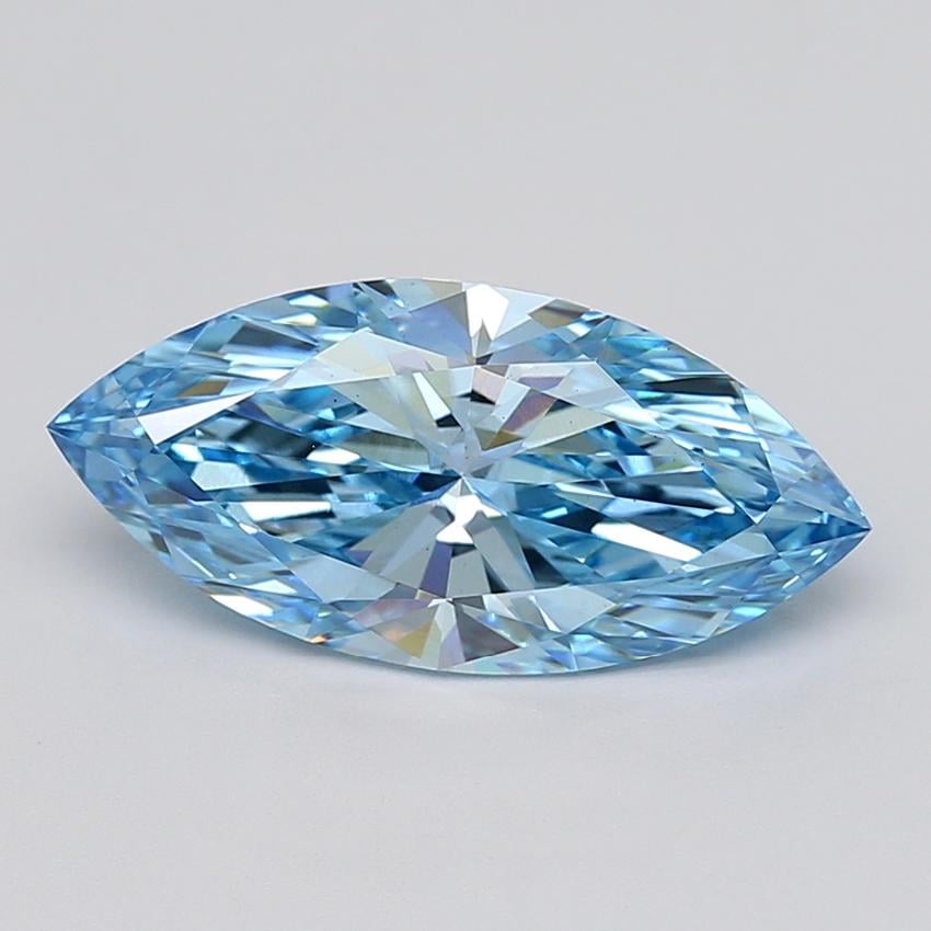 4.06 Ct. Fancy Vivid  Blue Marquise Lab Grown Diamond