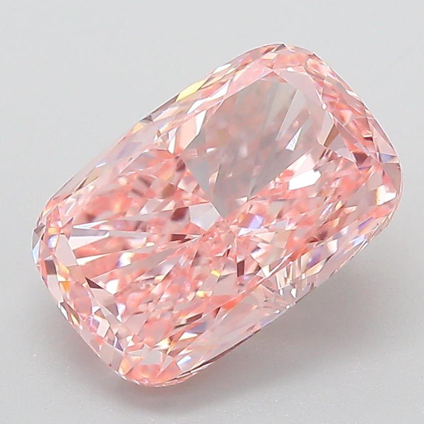 3.02 Ct. Fancy Vivid  Pink Cushion Lab Grown Diamond