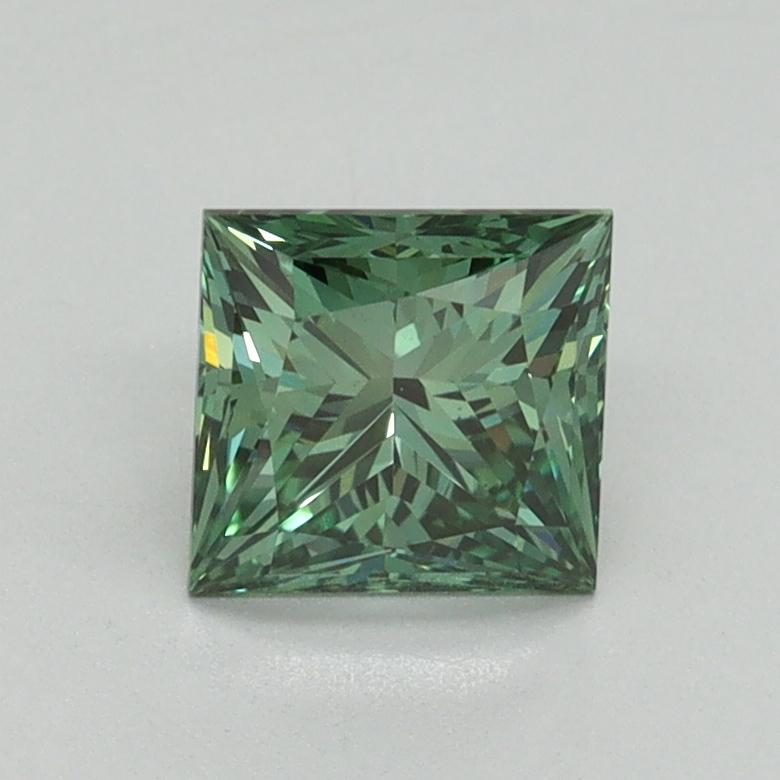 1.04 Ct. Fancy Vivid Green Princess Lab Grown Diamond