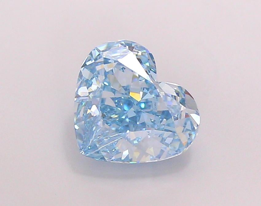 3.23 Ct. Fancy Vivid Blue Heart Lab Grown Diamond