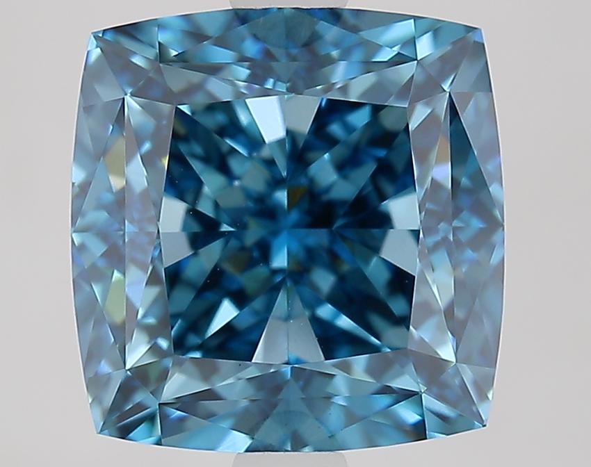 3.58 Ct. Fancy Vivid Blue Cushion Lab Grown Diamond