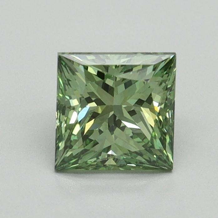0.87 Ct. Fancy Vivid Green Princess Lab Grown Diamond
