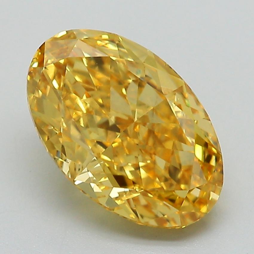3.04 Ct. Fancy Intense  Yellow Oval Lab Grown Diamond