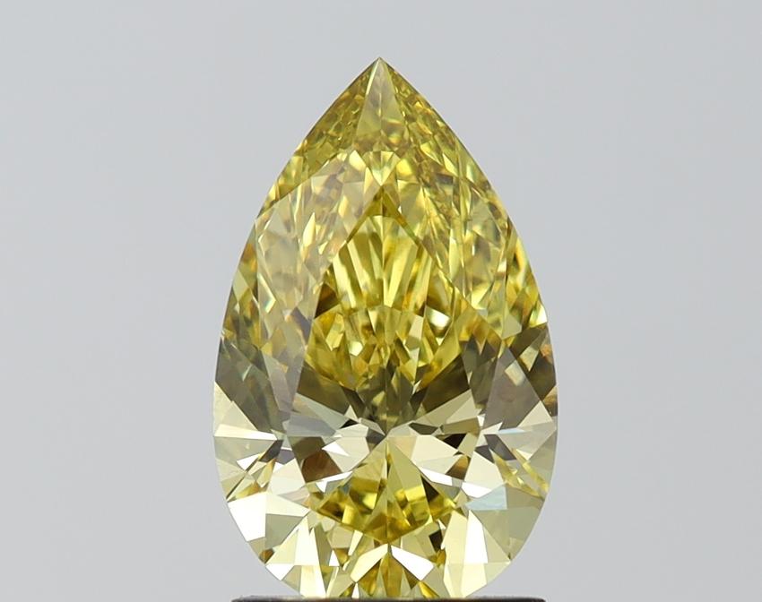 2.20 Ct. Fancy Vivid  Yellow Pear Lab Grown Diamond