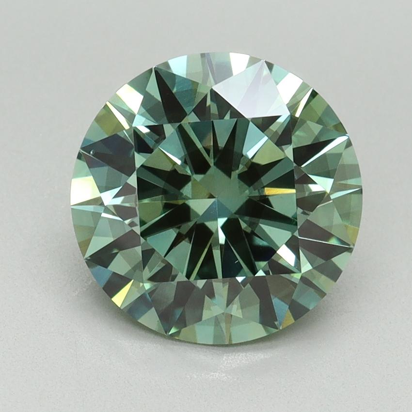 3.07 Ct. Fancy Vivid Green Round Lab Grown Diamond