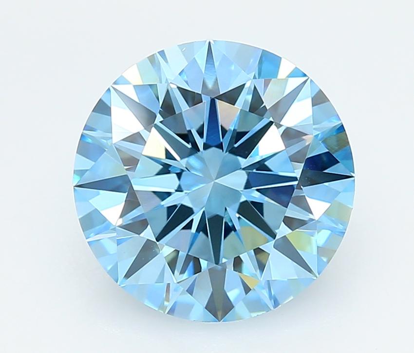 5.04 Ct. Fancy Vivid  Blue Round Lab Grown Diamond