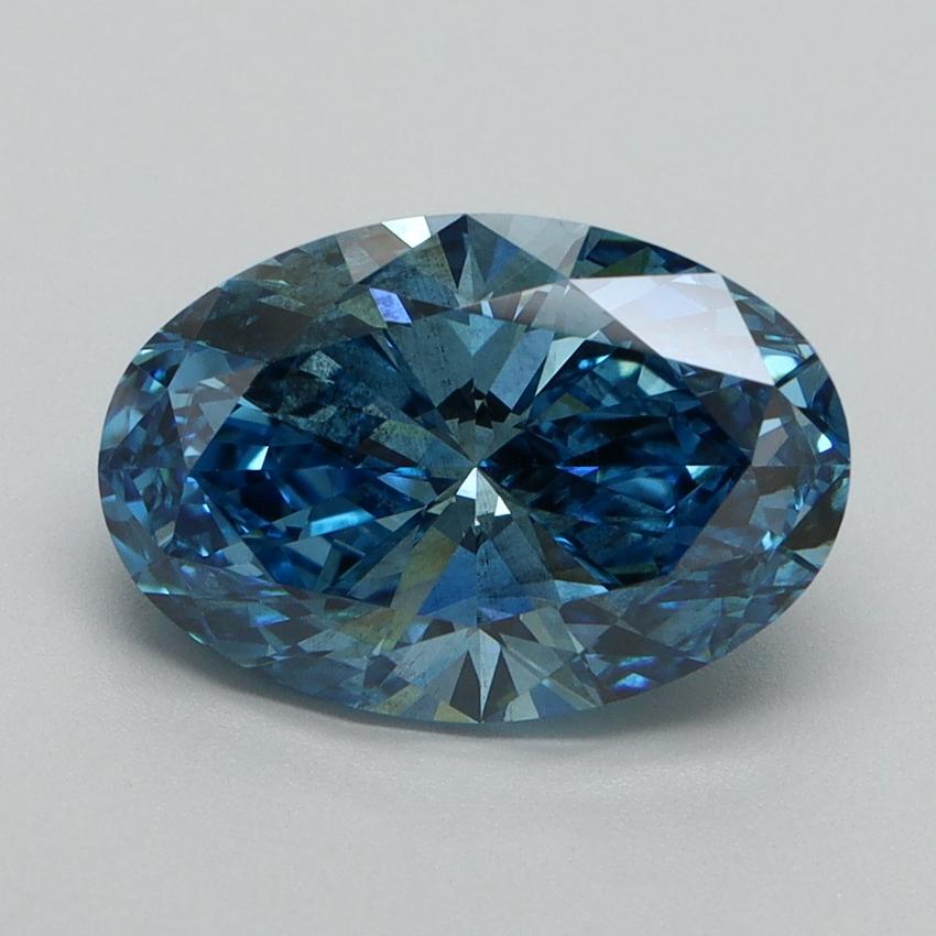 3.00 Ct. Fancy Vivid Blue Oval Lab Grown Diamond