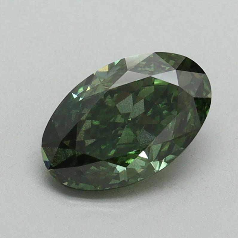 1.09 Ct. Fancy Vivid Green Oval Lab Grown Diamond