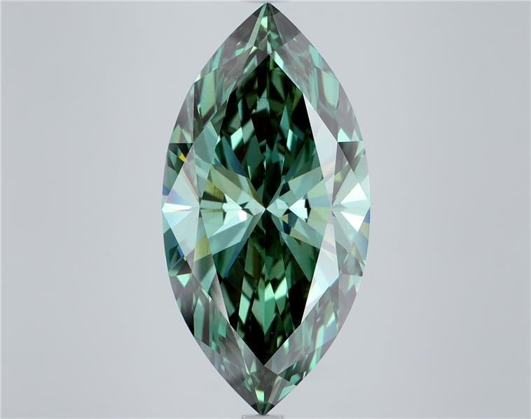 7.02 Ct. Fancy Vivid Green Marquise Lab Grown Diamond