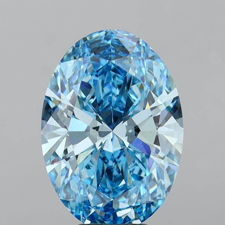 5.10 Ct. Fancy Vivid Blue Oval Lab Grown Diamond