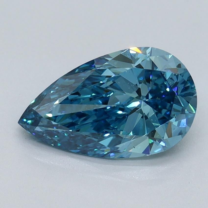 1.31 Ct. Fancy Vivid Malibu Blue Pear Lab Grown Diamond