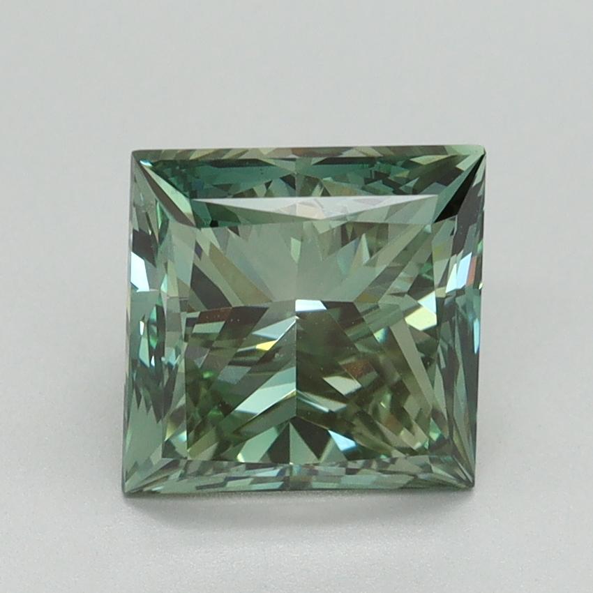2.49 Ct. Fancy Vivid Green Princess Lab Grown Diamond