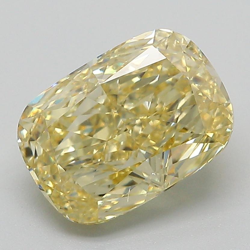 3.02 Ct. Fancy Intense Yellow Cushion Lab Grown Diamond