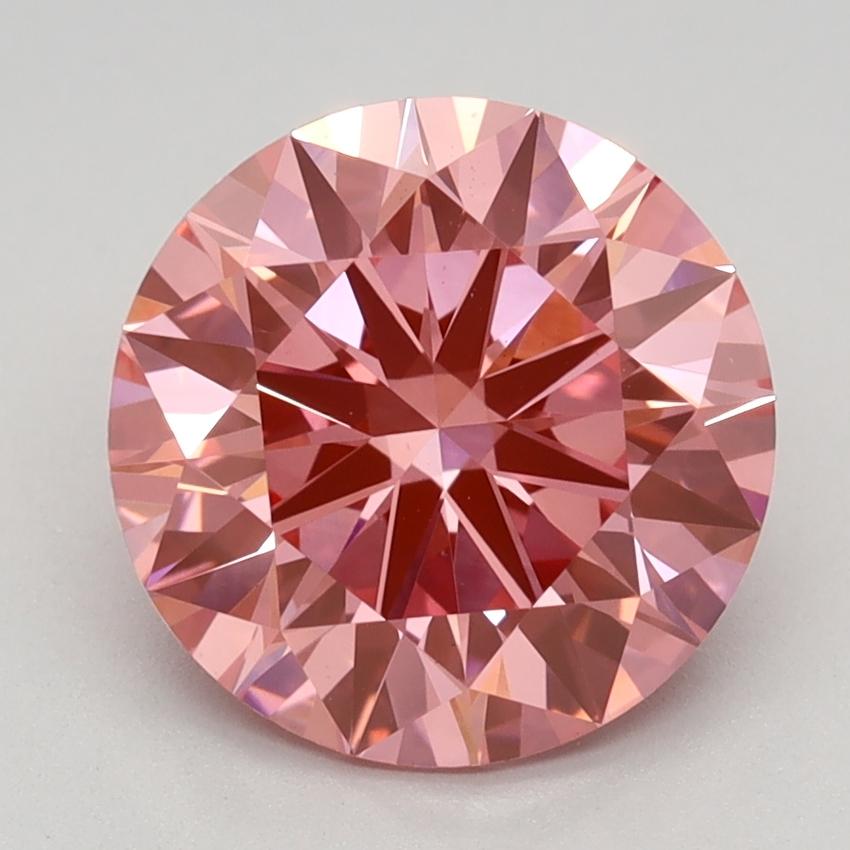 2.65 Ct. Fancy Vivid Pink Round Lab Grown Diamond