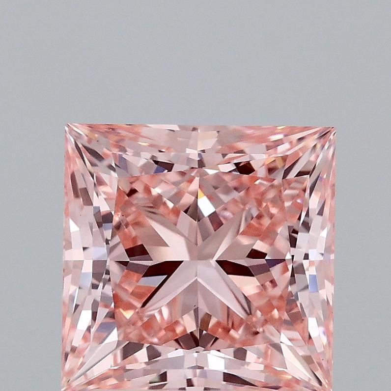 2.60 Ct. Fancy Vivid Pink Princess Lab Grown Diamond