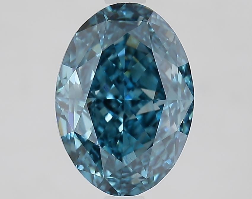 2.44 Ct. Fancy Vivid Blue Oval Lab Grown Diamond
