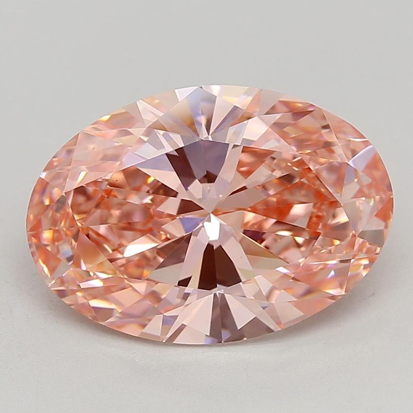 7.74 Ct. Fancy Vivid  Pink Oval Lab Grown Diamond