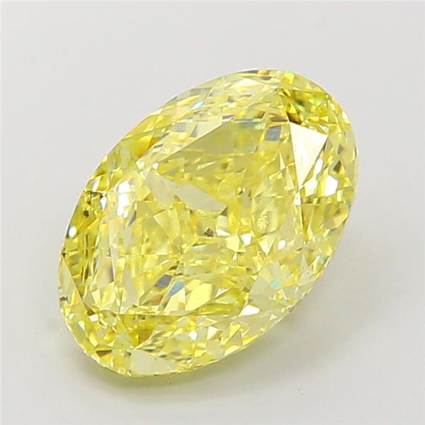 4.03 Ct. Fancy Intense Yellow Oval Lab Grown Diamond