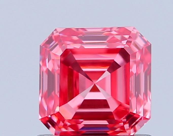 1.07 Ct. Fancy Vivid Pink Asscher Lab Grown Diamond