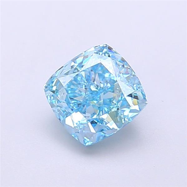 1.02 Ct. Fancy Vivid  Blue Cushion Lab Grown Diamond