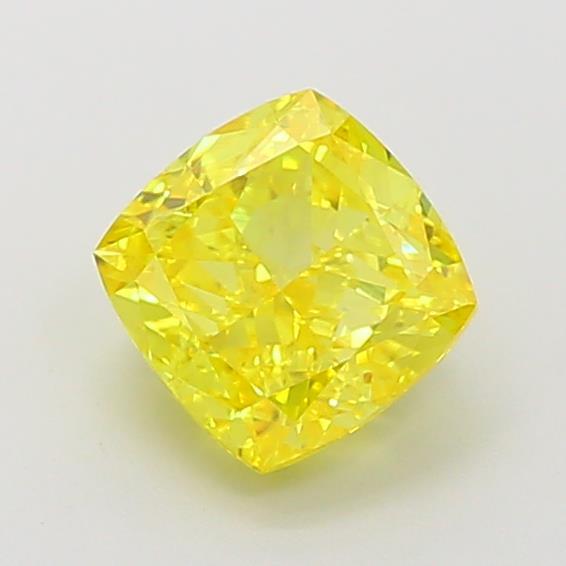 1.53 Ct. Fancy Vivid Yellow Cushion Lab Grown Diamond