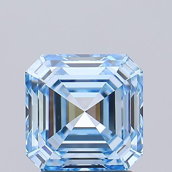 2.00 Ct. Fancy Vivid Blue Asscher Lab Grown Diamond