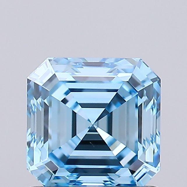 1.04 Ct. Fancy Vivid Blue Asscher Lab Grown Diamond