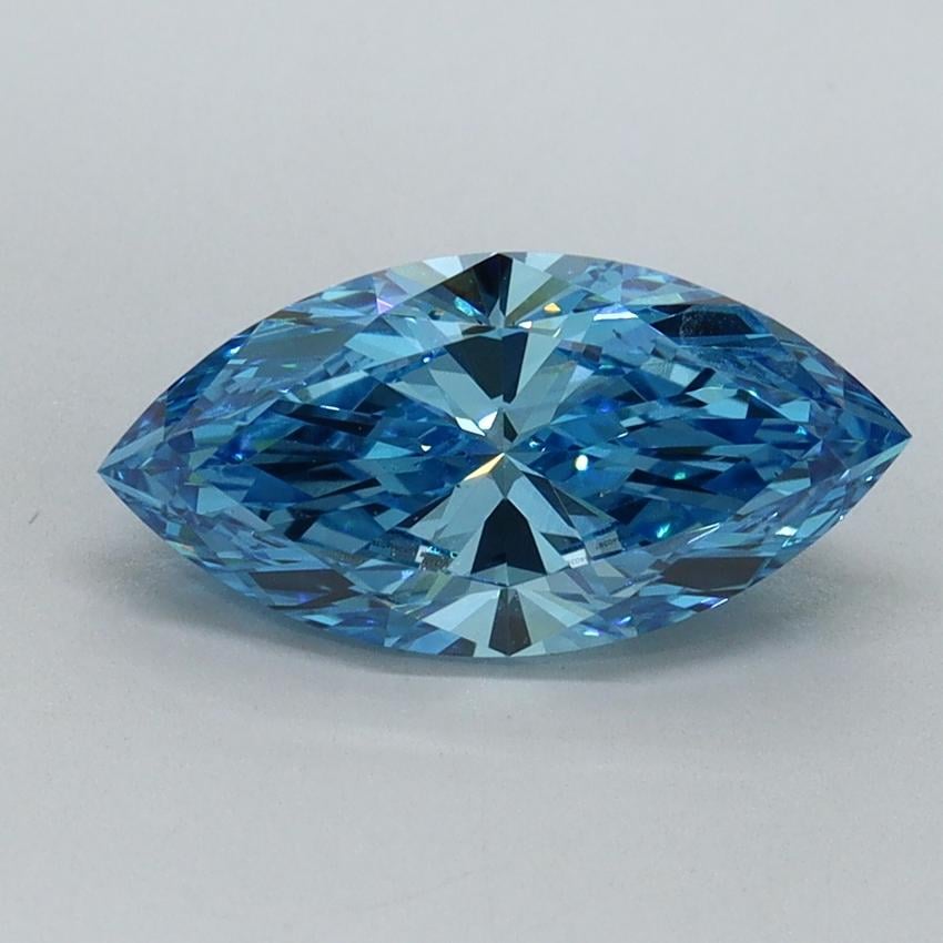 1.51 Ct. Fancy Vivid Malibu Blue Marquise Lab Grown Diamond