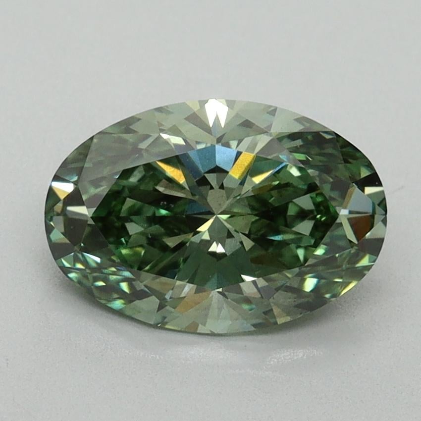 1.61 Ct. Fancy Vivid Pacific Green Oval Lab Grown Diamond